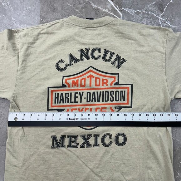 90s Vintage Harley Davidson Graphic Tee Mens XL Cancun Short Sleeve Goodbye - Picture 6 of 9